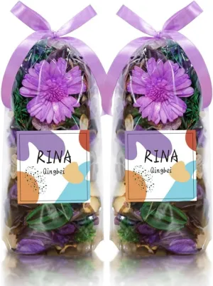 Qingbei Rina Spring Potpourri Bags,Lavender Scented Potpourri Bowl Filler,Purple Decorative Potpourri Dried Flowers,Home Fragrance Sachet of Petals, Vase Fillers,Bathroom Decor(8.4 oz)