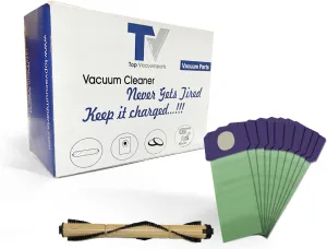 Replacement Part For Proteam ProForce 1500, 1500XP, 1200XP, Procare 15XP Upright Vacuum 10 Paper Bags W/Brushroll # Compare to part 103483, 104216