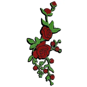 Rose Leafy Elegance Heat-Transfer Or Sew Patch