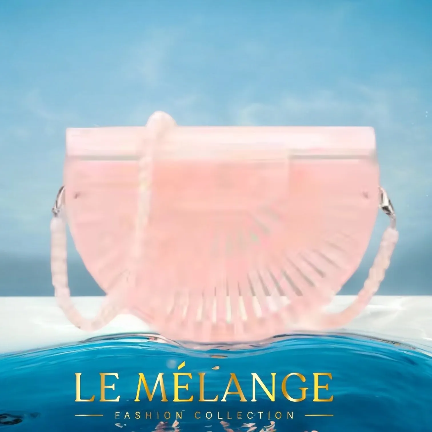 Rose Women's Messenger Clutch Bag - Hollow Handbag Holding Basket with Beaded Handle - Luxury Holiday & Beach Bag