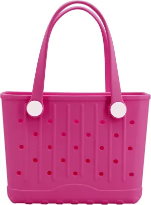 Rubber Tote Bag Small Beach Bag Waterproof Travel Bags Washable Tote Portable Open Handbag for Sports Beach Boat Outdoor