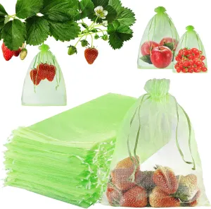 Ruolan Fruit Protection Bags For Fruit Trees120PCS,Mesh Bags To Protect Fruit On Trees,Grape Protection Bags,Grape Vine Mesh Netting,Reusable Fruit Bags (6X8 inch)