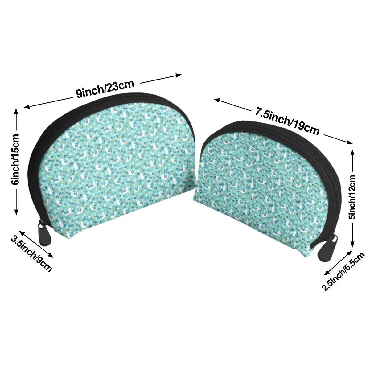 Sandpiper Cosmetics Personal Items Zipper Bags Set of 2