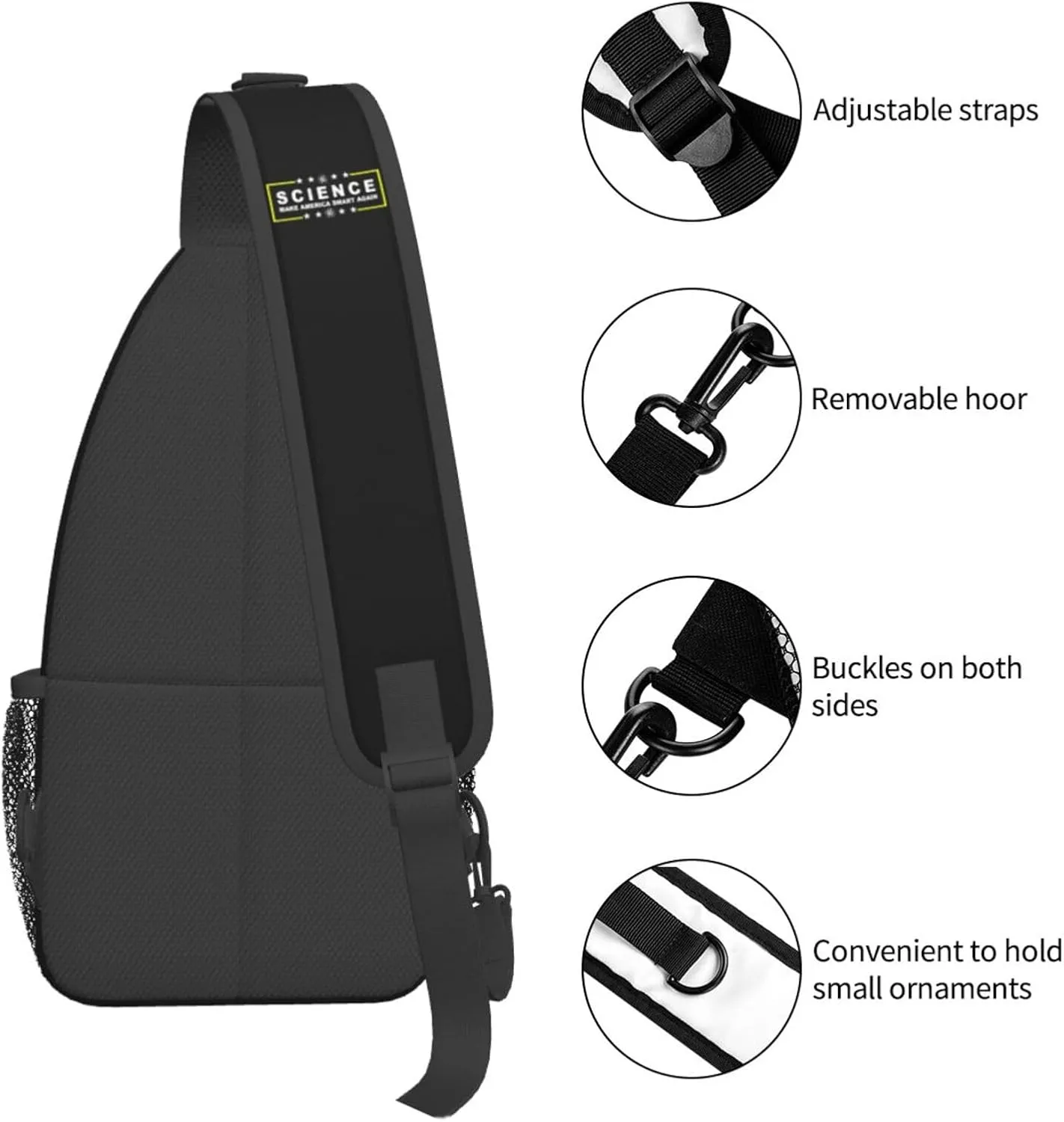 Science Make America Smart Again Sling Bag Crossbody Backpack Shoulder Casual Daypack Bag for Men Women
