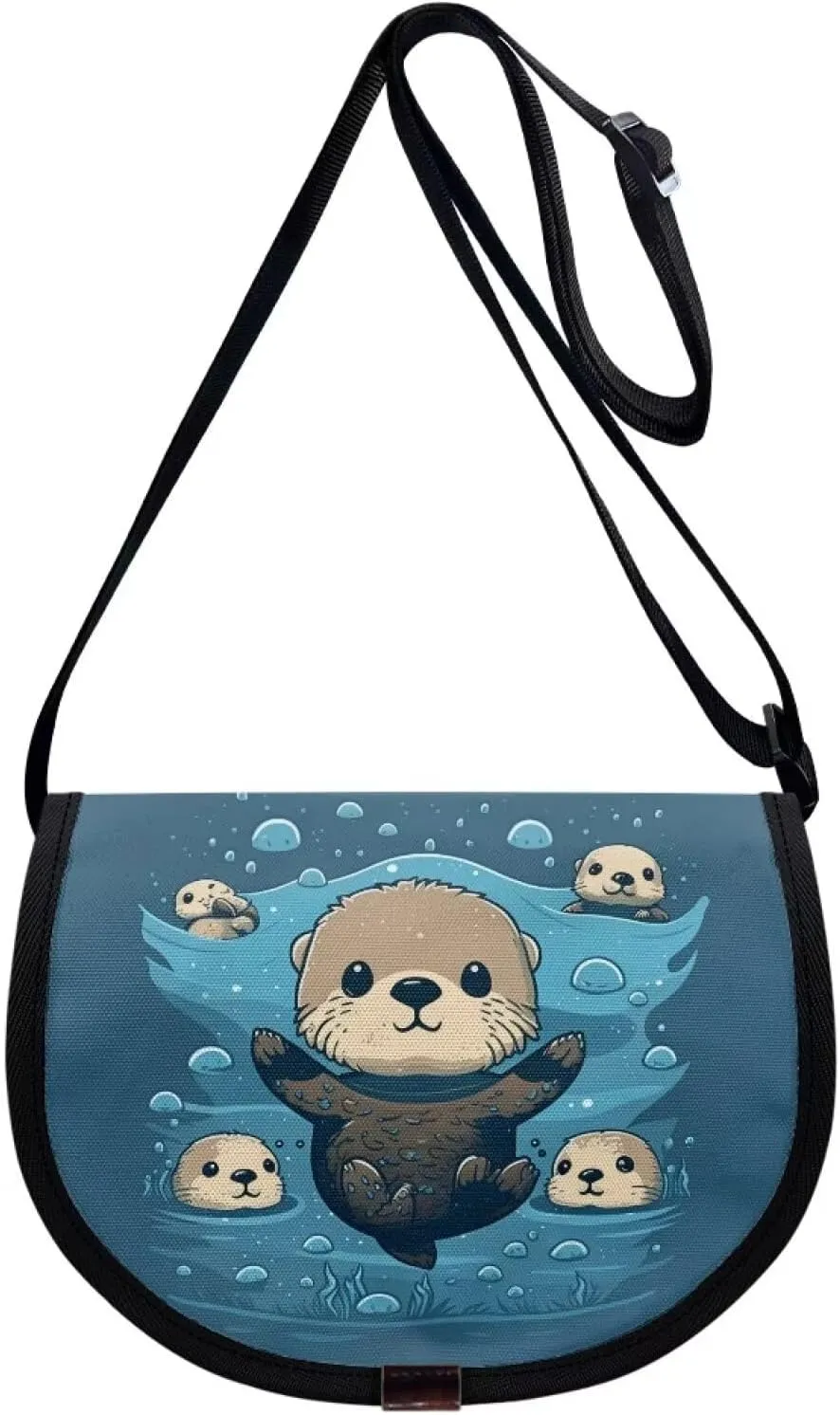 Sea Otter Small Crossbody Purse for Girls Boys Kids Purses Age 6-8 10-12 Shoulder Messenger Bag Outdoor Phone Wallets Storage Pouch Weekend Holiday Cruise