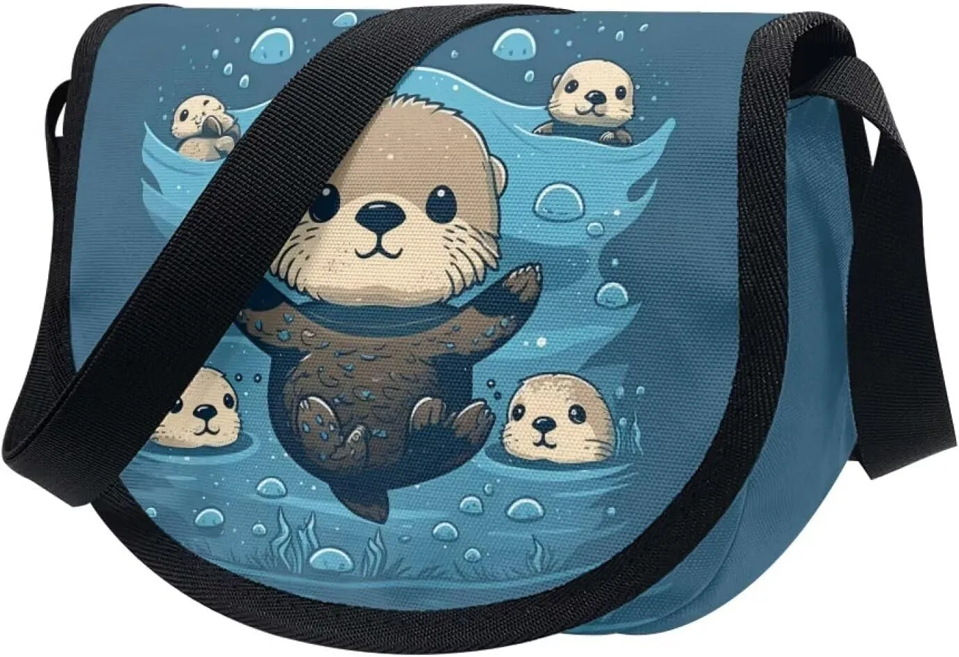 Sea Otter Small Crossbody Purse for Girls Boys Kids Purses Age 6-8 10-12 Shoulder Messenger Bag Outdoor Phone Wallets Storage Pouch Weekend Holiday Cruise