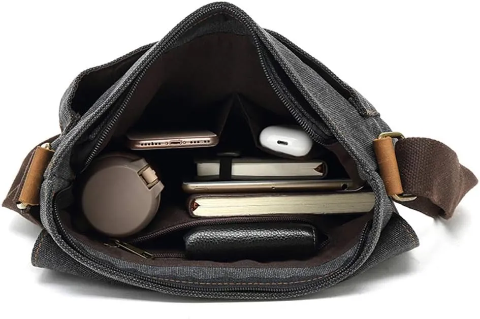 Sechunk Canvas Shoulder Bags Crossbody Bags Messenger Bags Purse Daypack for Men Women
