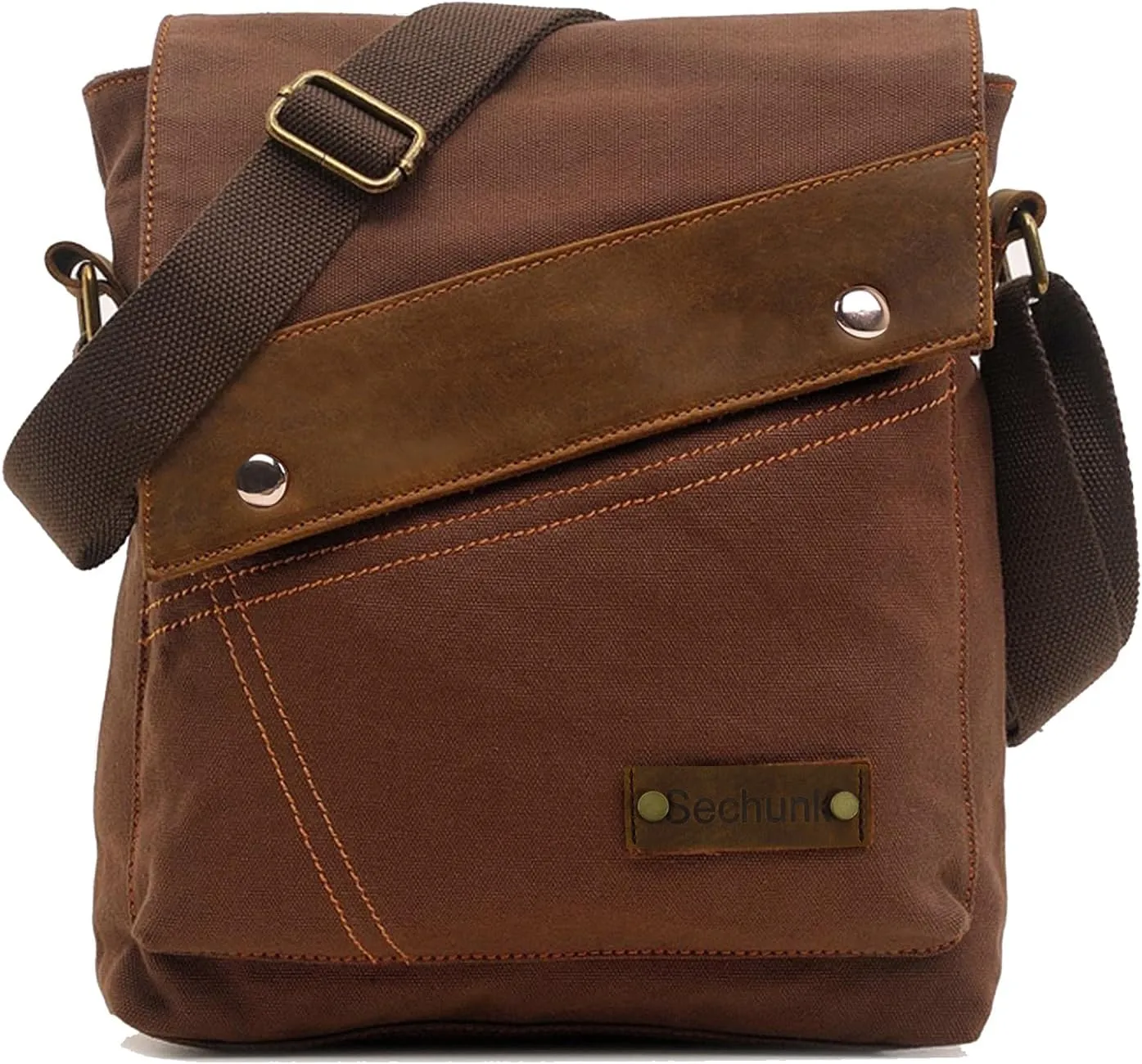 Sechunk Canvas Shoulder Bags Crossbody Bags Messenger Bags Purse Daypack for Men Women