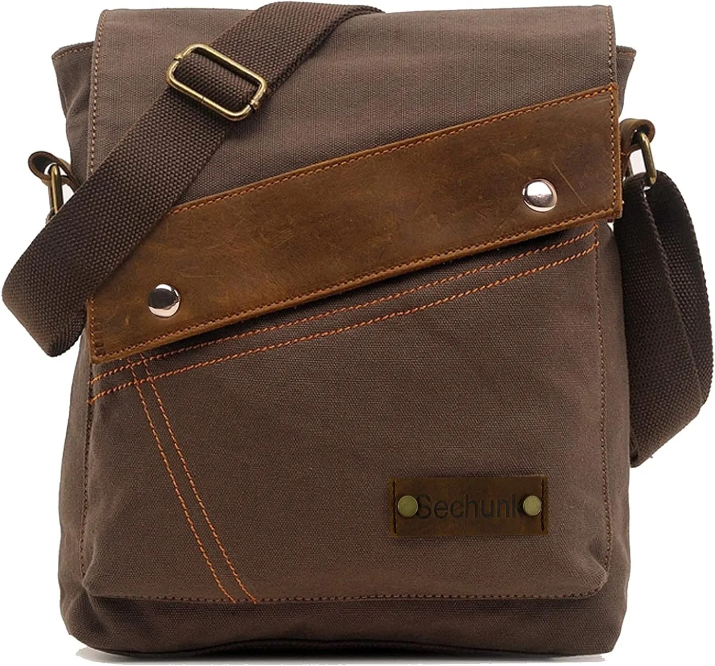 Sechunk Canvas Shoulder Bags Crossbody Bags Messenger Bags Purse Daypack for Men Women
