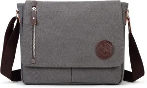 Sechunk Canvas Small Messenger Bag Vintage Shoulder bag Everyday Purse Crossbody bag for men women