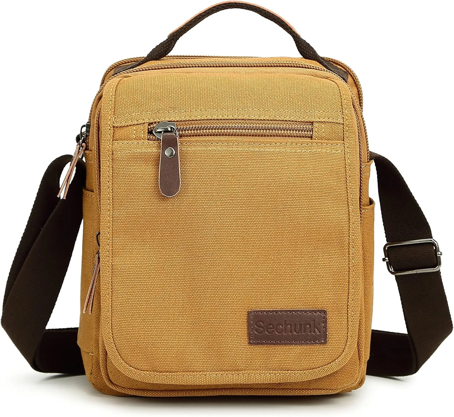 Sechunk Small Canvas Shoulder Bags Messenger Bag Travel Bag Business Bag Working Bag For Men Women