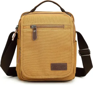 Sechunk Small Canvas Shoulder Bags Messenger Bag Travel Bag Business Bag Working Bag For Men Women