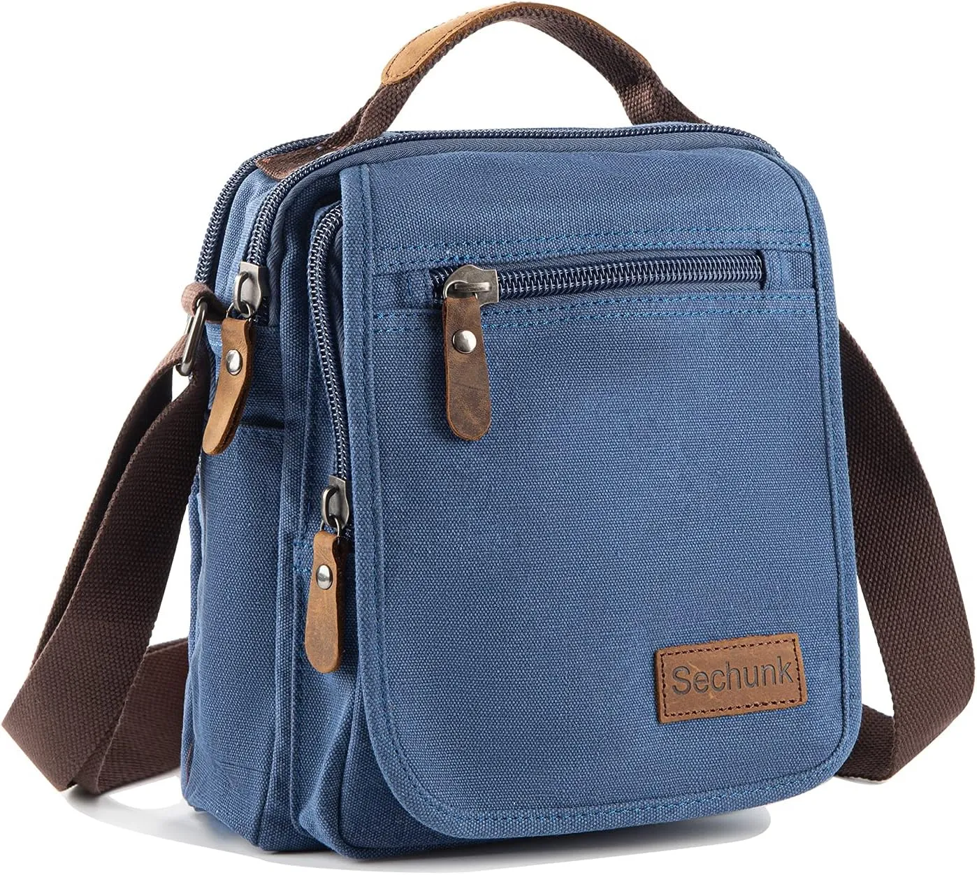 Sechunk Small Canvas Shoulder Bags Messenger Bag Travel Bag Business Bag Working Bag For Men Women