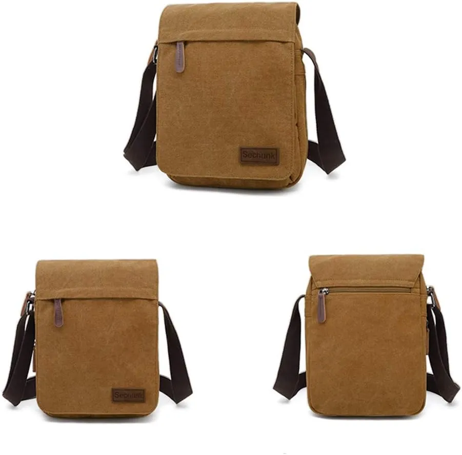 Sechunk Vintage Canvas Messenger Cross body bag Shoulder bag
