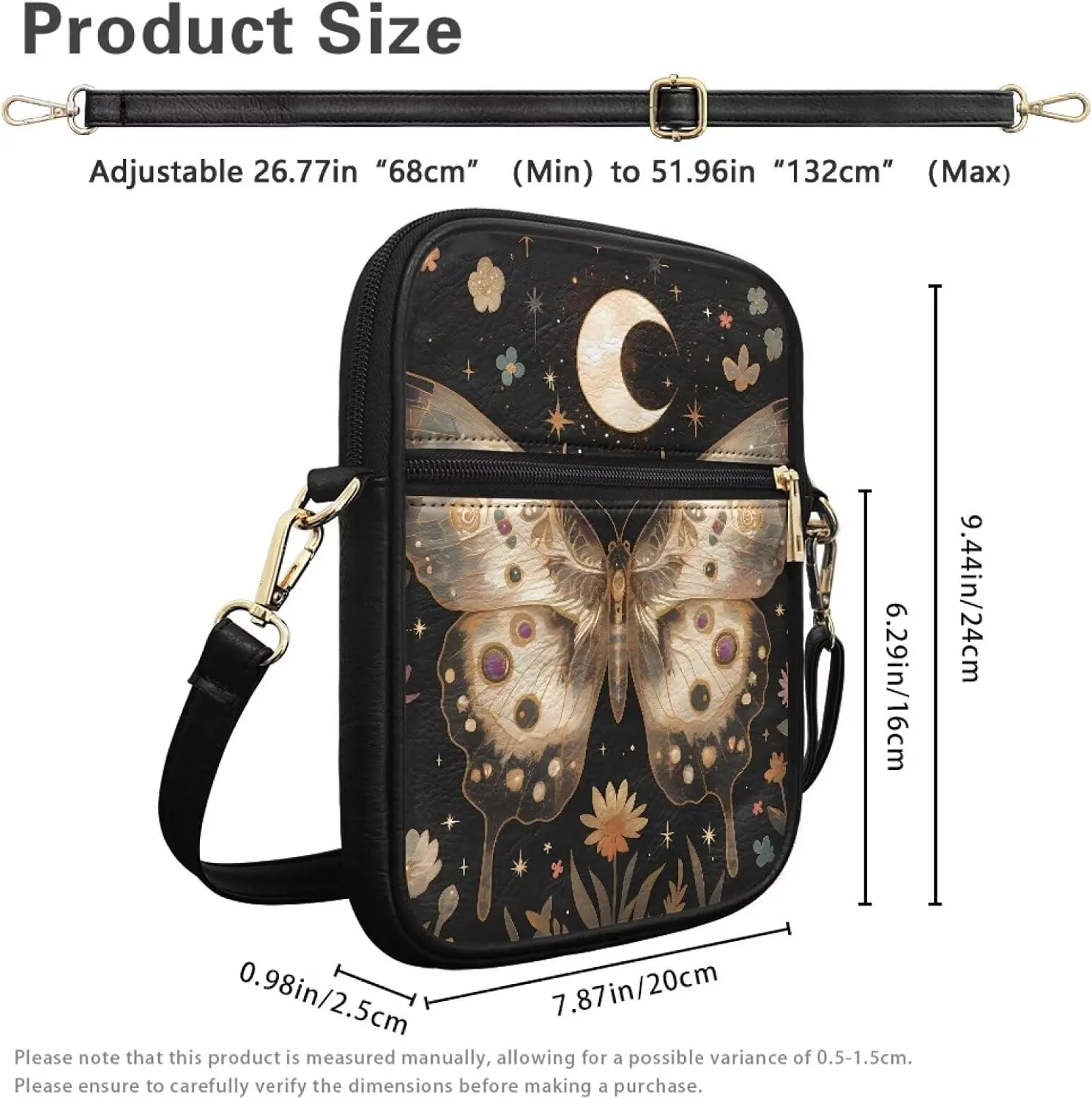 Small Leather Crossbody Messenger Bag for Men Women Soft Sling Shoulder Purse Satchel with Card Slot Zipper Pocket