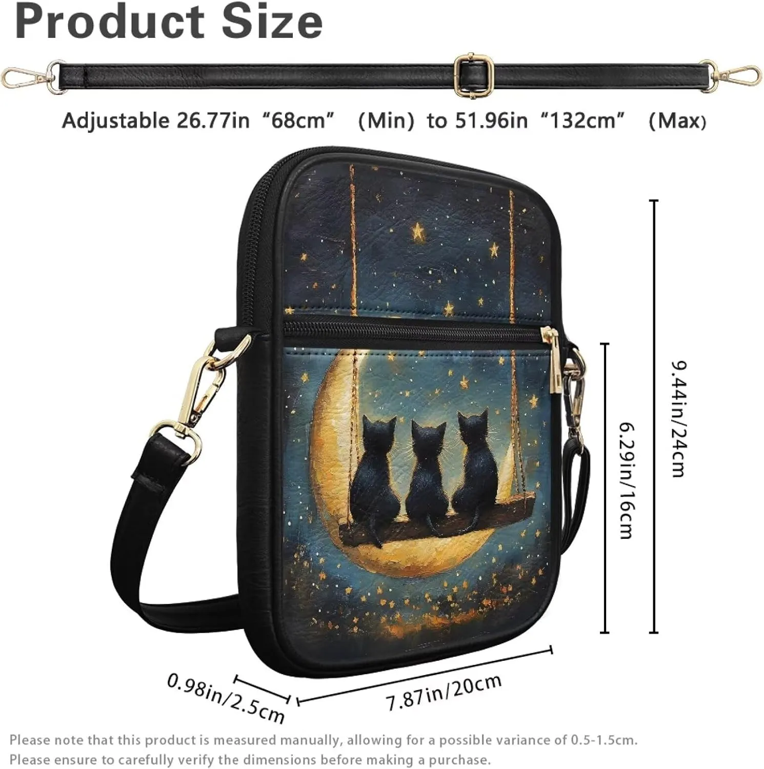 Small Leather Crossbody Messenger Bag for Men Women Soft Sling Shoulder Purse Satchel with Card Slot Zipper Pocket