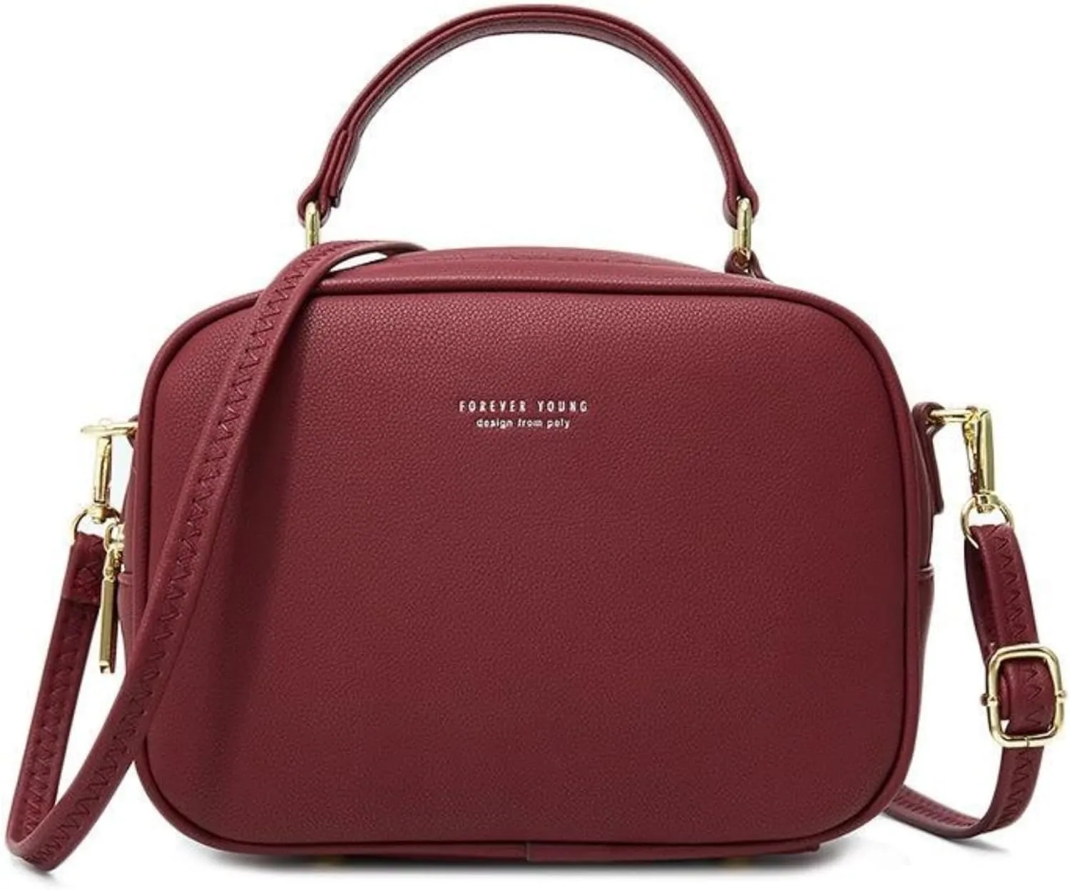 Small Top Handle Satchel Crossbody Bags for Women Cute Purses Vegan Leather Handbags Messenger Waterproof Candy Color Purse