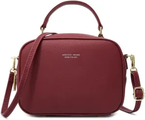 Small Top Handle Satchel Crossbody Bags for Women Cute Purses Vegan Leather Handbags Messenger Waterproof Candy Color Purse