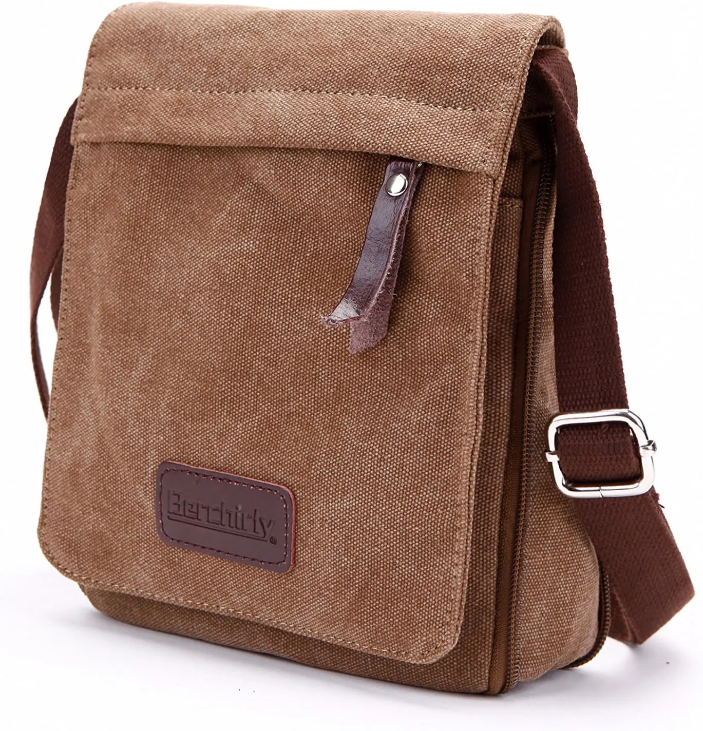 Small Vintage Canvas Leather Messenger Crossbody Bag Pack Organizer