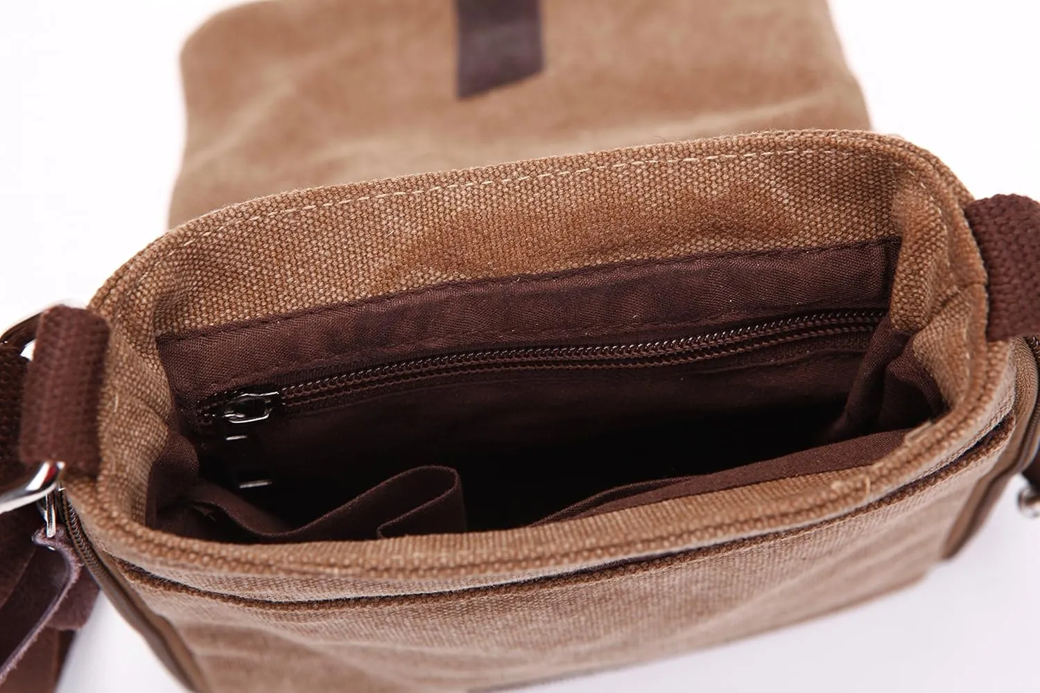 Small Vintage Canvas Leather Messenger Crossbody Bag Pack Organizer