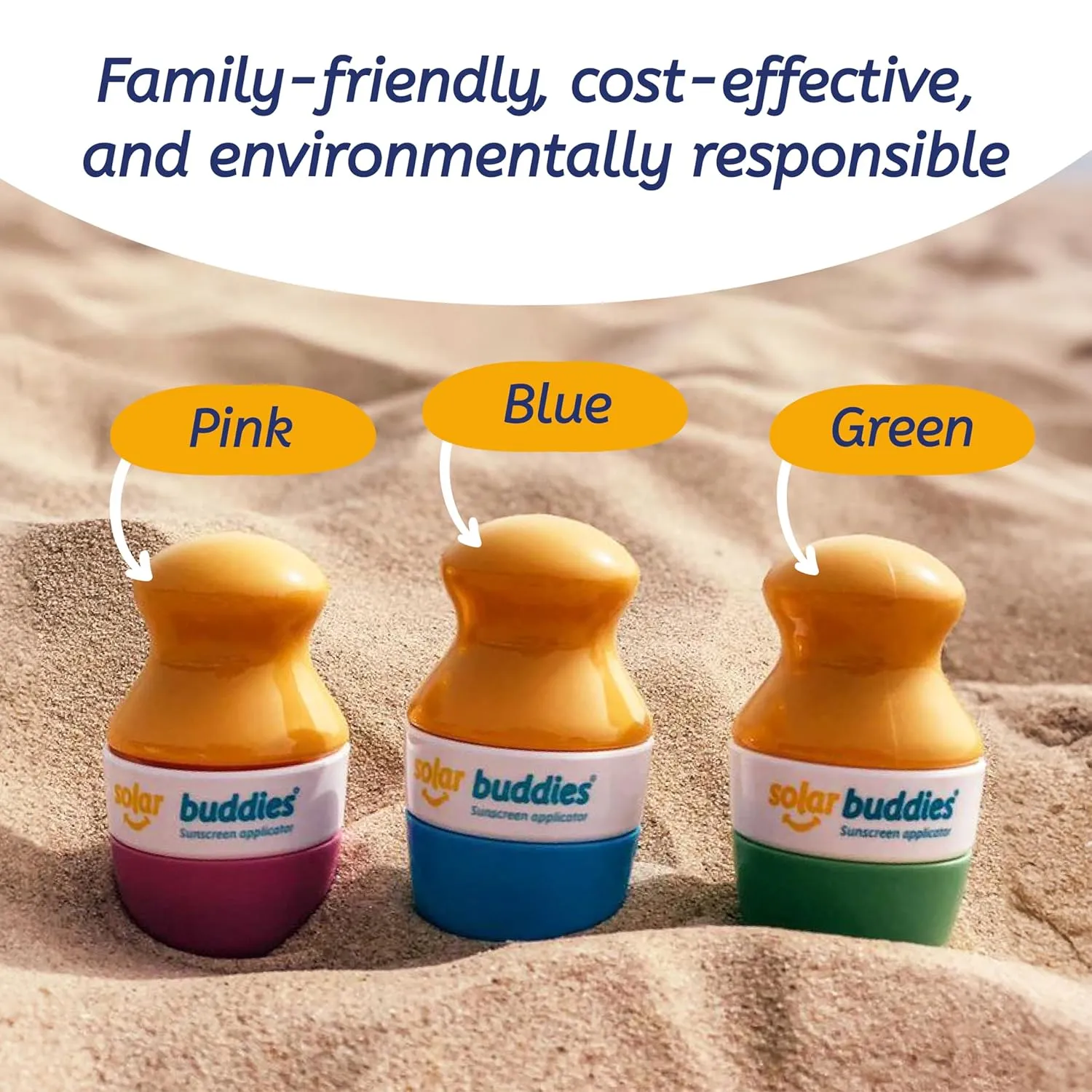 Solar Buddies Bag Bundle & Carabina Clip - Full Red - Refillable Roll on Sponge Sunscreen, Suncream & Lotion Applicator For Kids, Adults & Families - Holds 3.4fl oz, Perfect Size for Travel