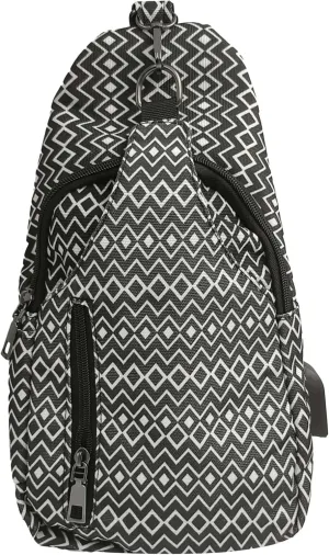Sonoma Antitheft Daypack Crossbody Sling Backpack, USB Charging, Lightweight Day Pack for Travel, Hiking, Everyday, Regular Black Diamond