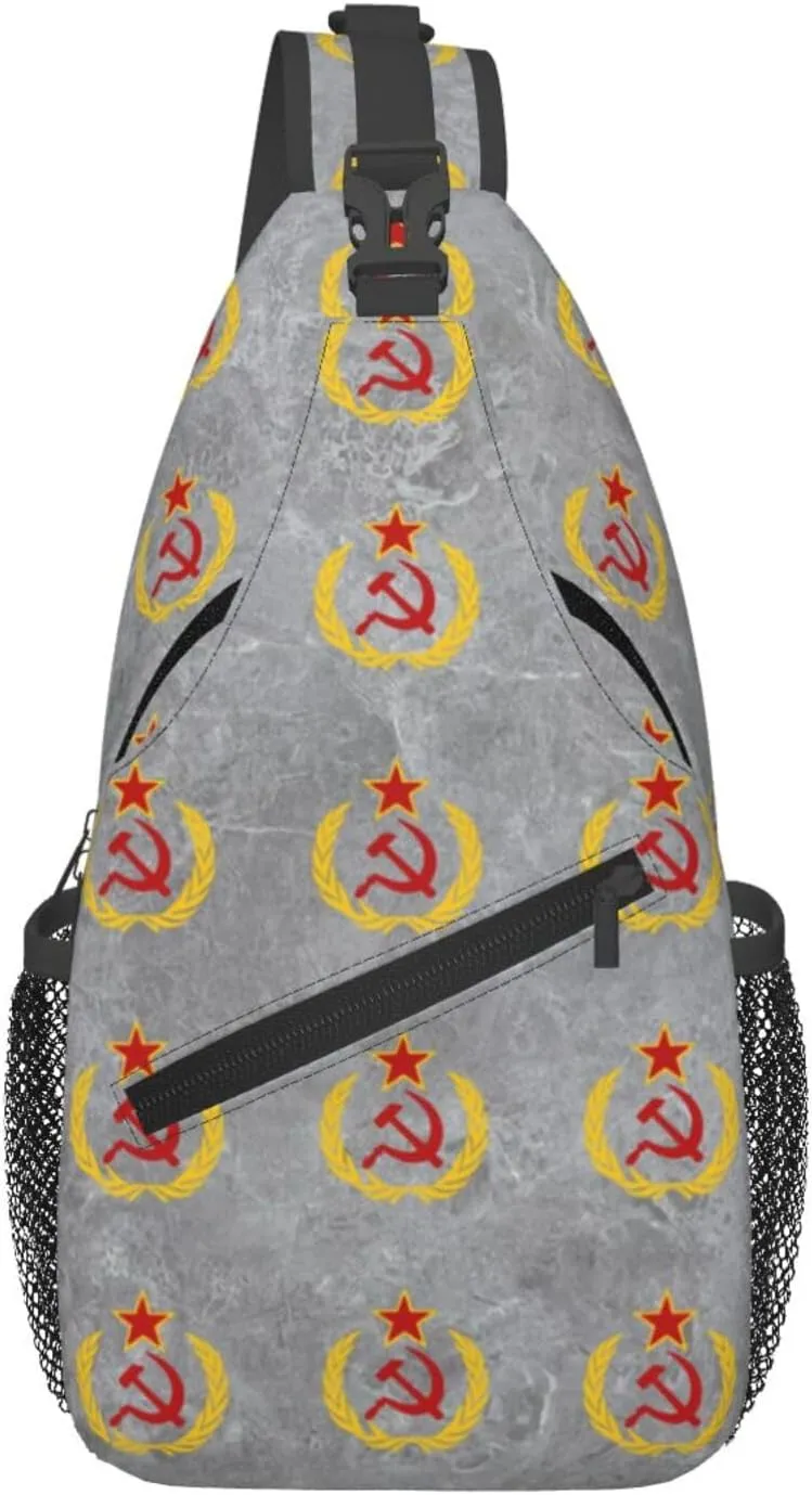 Soviet Union Flag Sling Bag Crossbody Backpack Shoulder Casual Daypack Bag for Men Women
