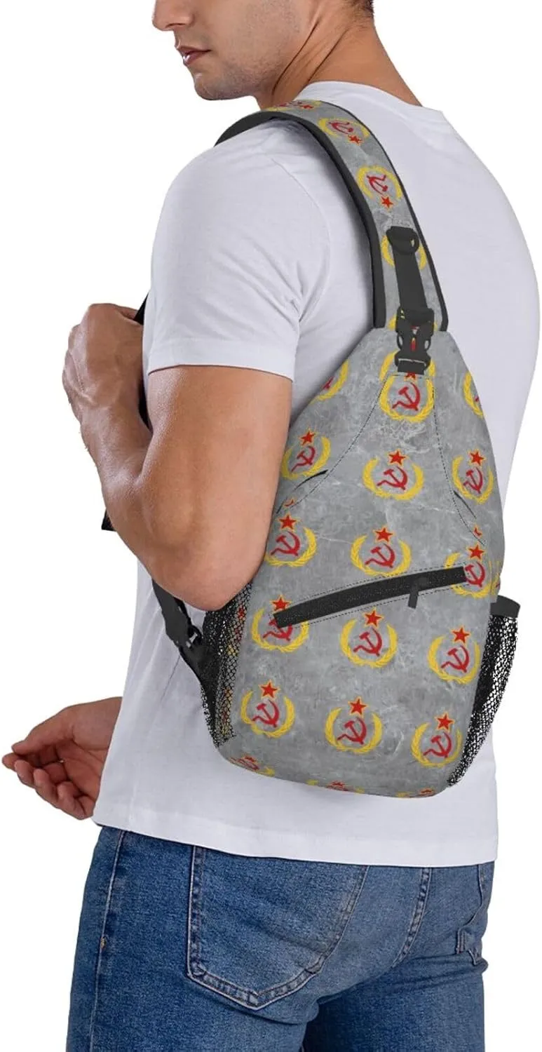 Soviet Union Flag Sling Bag Crossbody Backpack Shoulder Casual Daypack Bag for Men Women