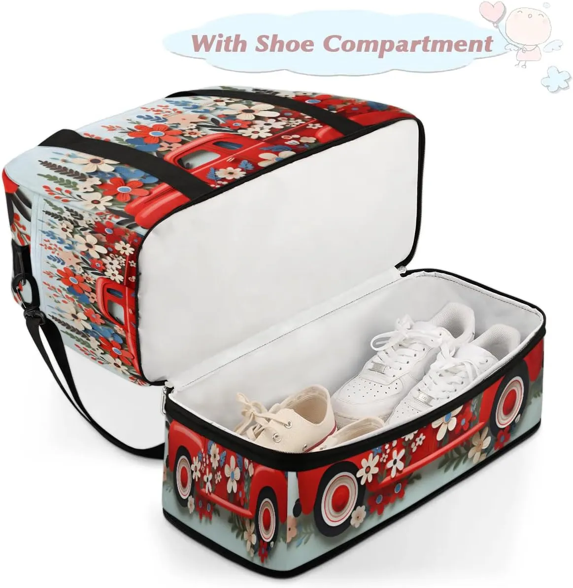 Sports Duffel Bag, Foldable 4th of July Travel Duffel Bag, Gym Yoga Beach Bag Weekender Overnight Bag with Shoes Compartment for Men Women, Independence Day