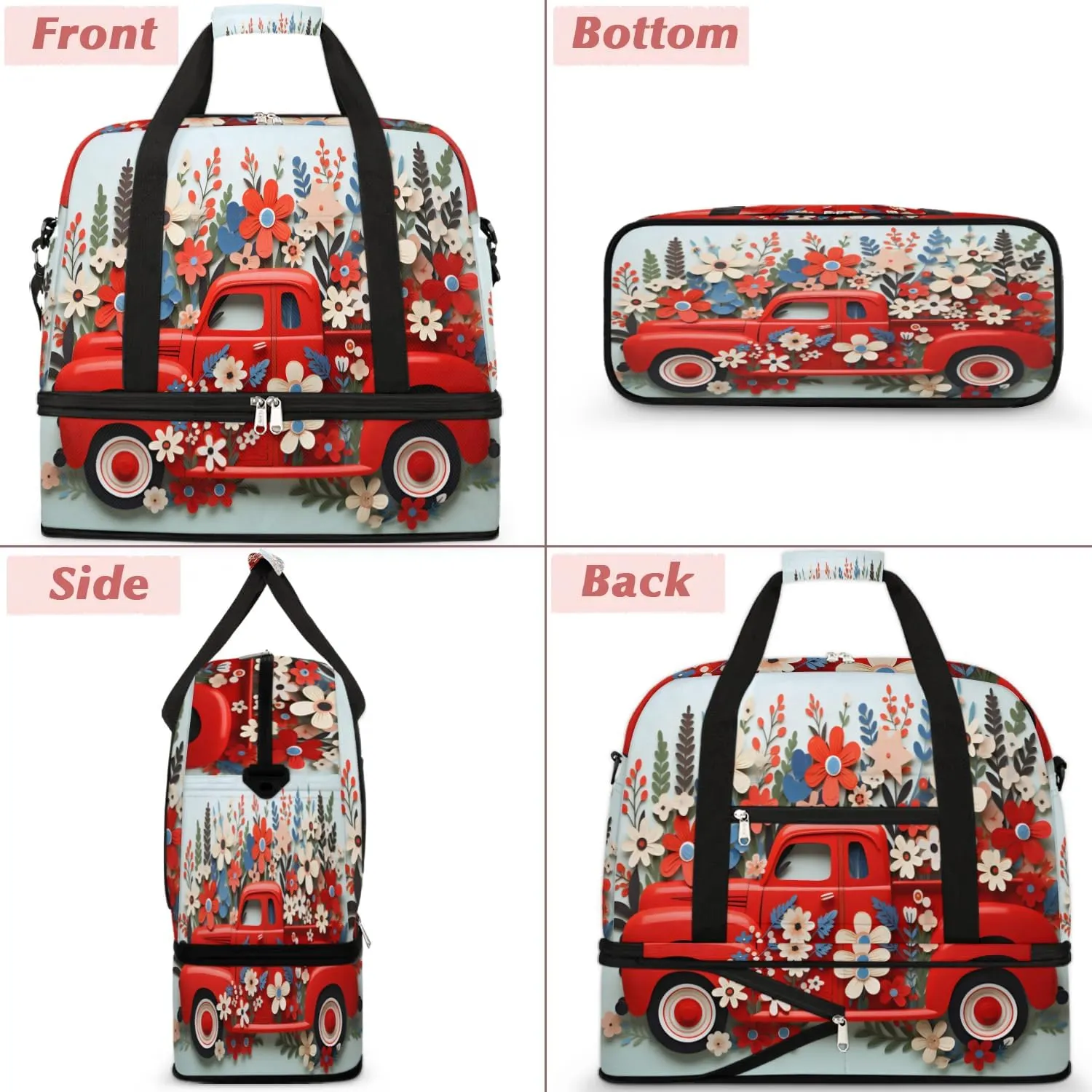 Sports Duffel Bag, Foldable 4th of July Travel Duffel Bag, Gym Yoga Beach Bag Weekender Overnight Bag with Shoes Compartment for Men Women, Independence Day