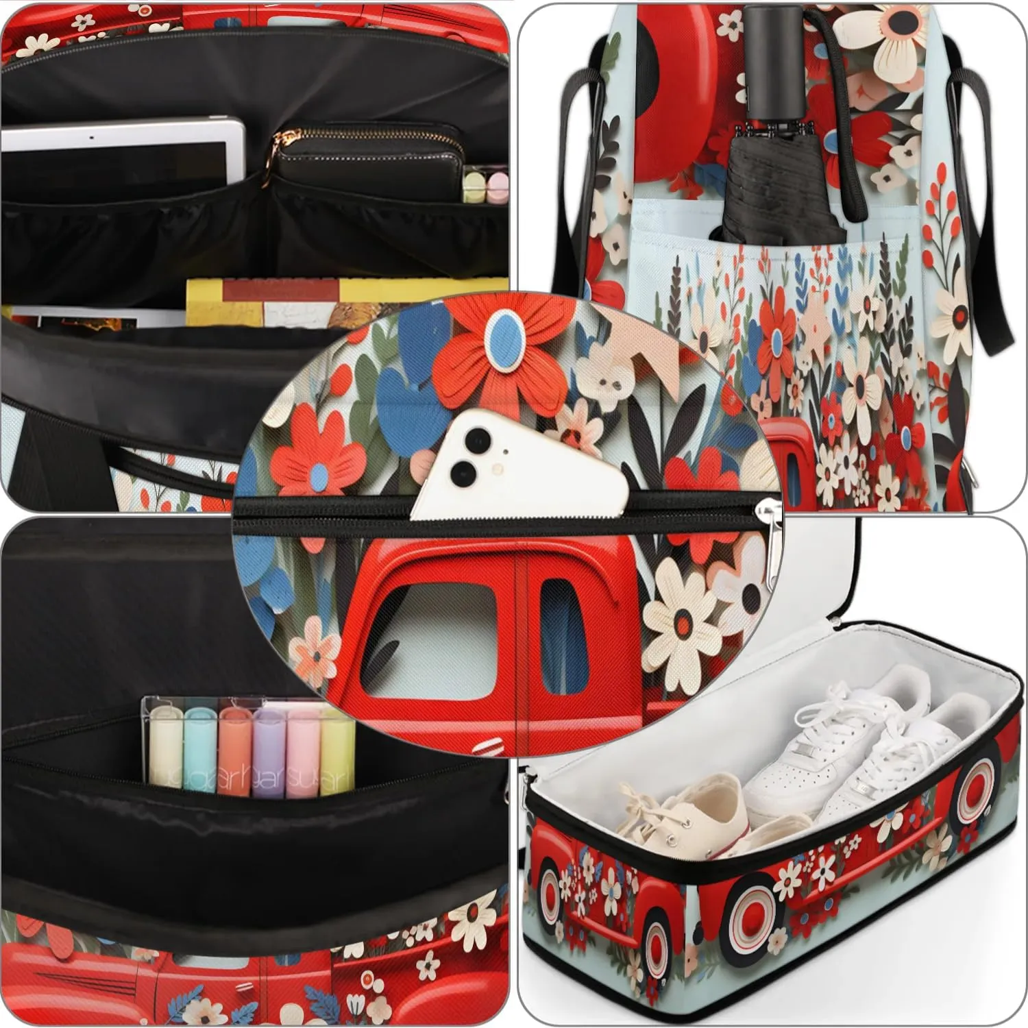 Sports Duffel Bag, Foldable 4th of July Travel Duffel Bag, Gym Yoga Beach Bag Weekender Overnight Bag with Shoes Compartment for Men Women, Independence Day