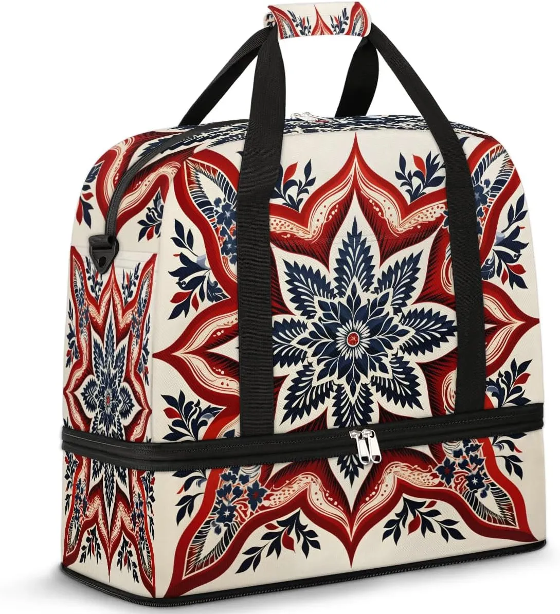 Sports Duffel Bag, Foldable 4th of July Travel Duffel Bag, Gym Yoga Beach Bag Weekender Overnight Bag with Shoes Compartment for Men Women, Memorial Day