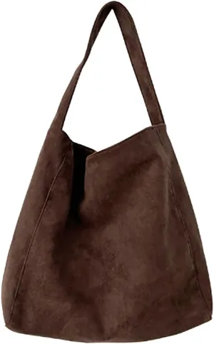 Suede Bags for Women, 2025 New Suede Tote Bag for Women, Retro Slouchy Office Shoulder Top-handle Tote Handbags