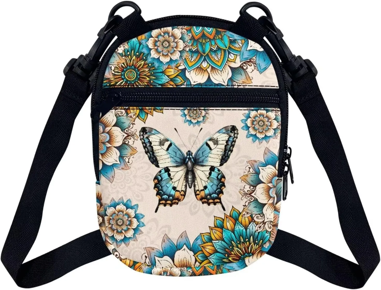 Suobstales Messenger Bag for Women Crossbody Zipper Bag with Adjustable Strap Portable Phone Purse Shoulder Handbag