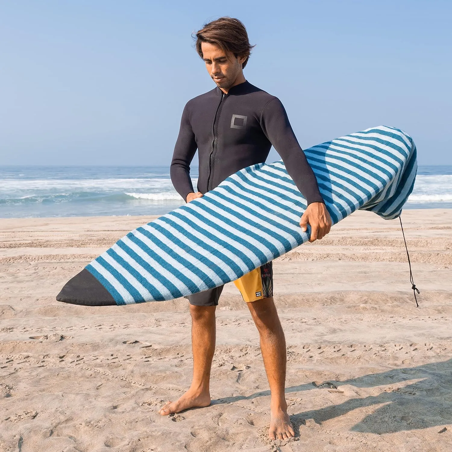 Surf Squared Surfboard Sock Cover and Paddleboard Cover - Lightweight Stretch Protective Surfboard Bag - Surfing Accessories - Shortboard, Longboard, Hybrid, Wakesurf, Standup Paddleboard SUP