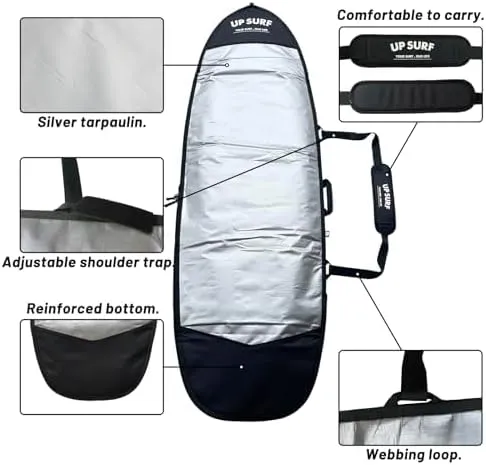 Surfboard Bag, Daylight Bags for Fish/Hybrid Surfboards, for Size Fish/Hybrid board 5'4'', 5'8'',6'0'',6'4'',6'8'',Surfboard cover for Storage and Transport Surfboard