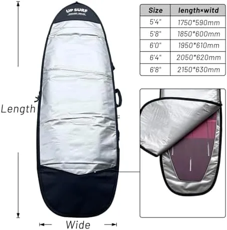 Surfboard Bag, Daylight Bags for Fish/Hybrid Surfboards, for Size Fish/Hybrid board 5'4'', 5'8'',6'0'',6'4'',6'8'',Surfboard cover for Storage and Transport Surfboard