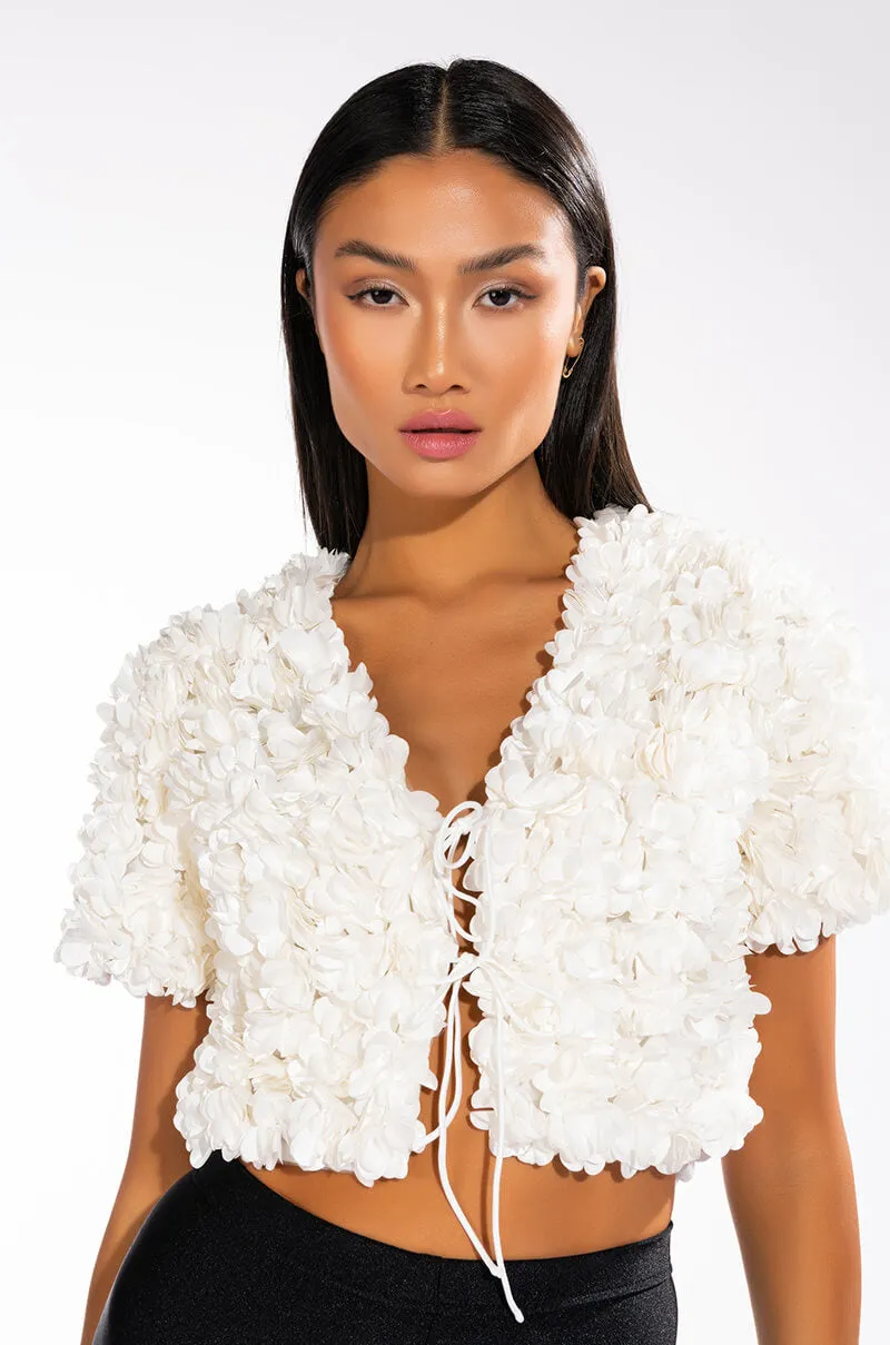 SWEET PARADISE SHORT SLEEVE TIE FRONT TOP