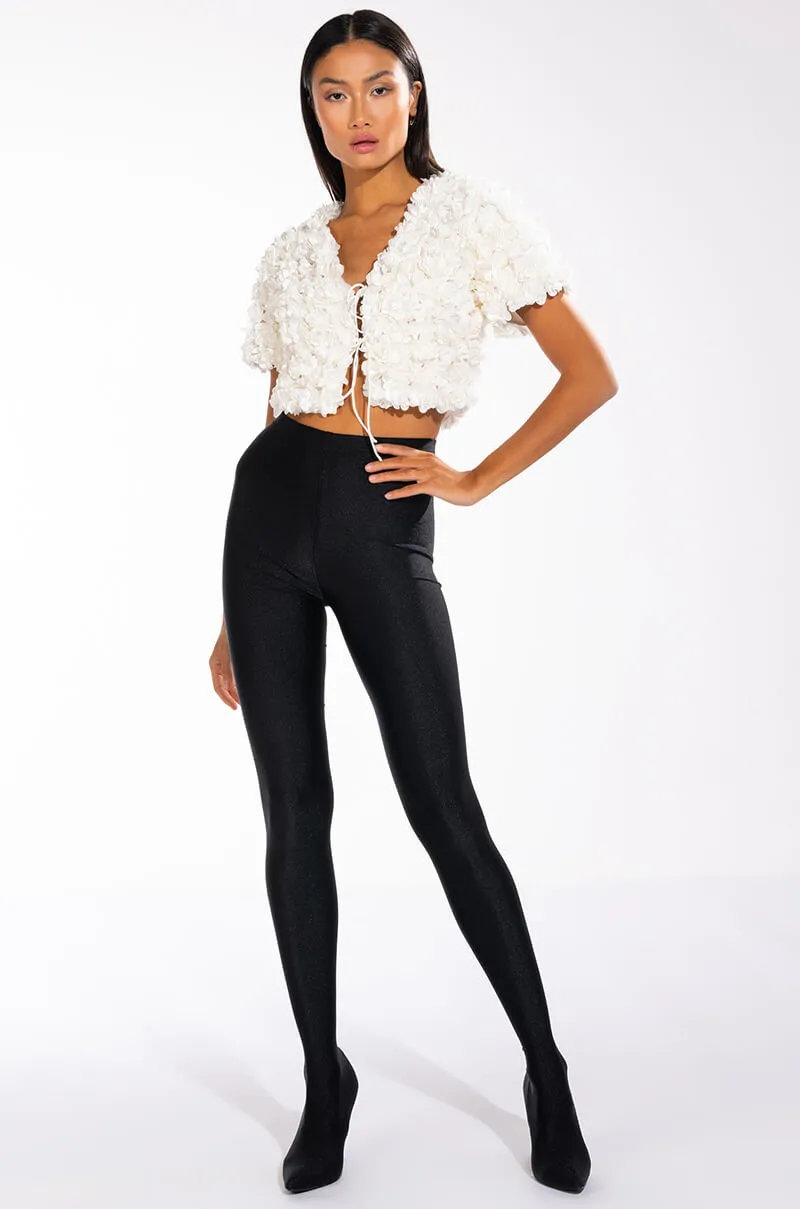 SWEET PARADISE SHORT SLEEVE TIE FRONT TOP