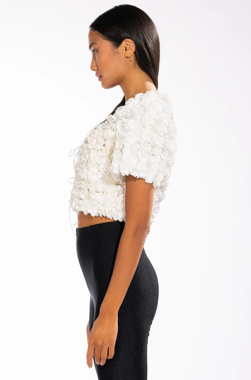 SWEET PARADISE SHORT SLEEVE TIE FRONT TOP