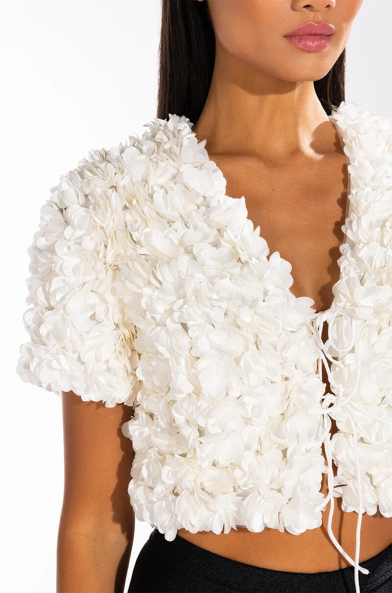 SWEET PARADISE SHORT SLEEVE TIE FRONT TOP