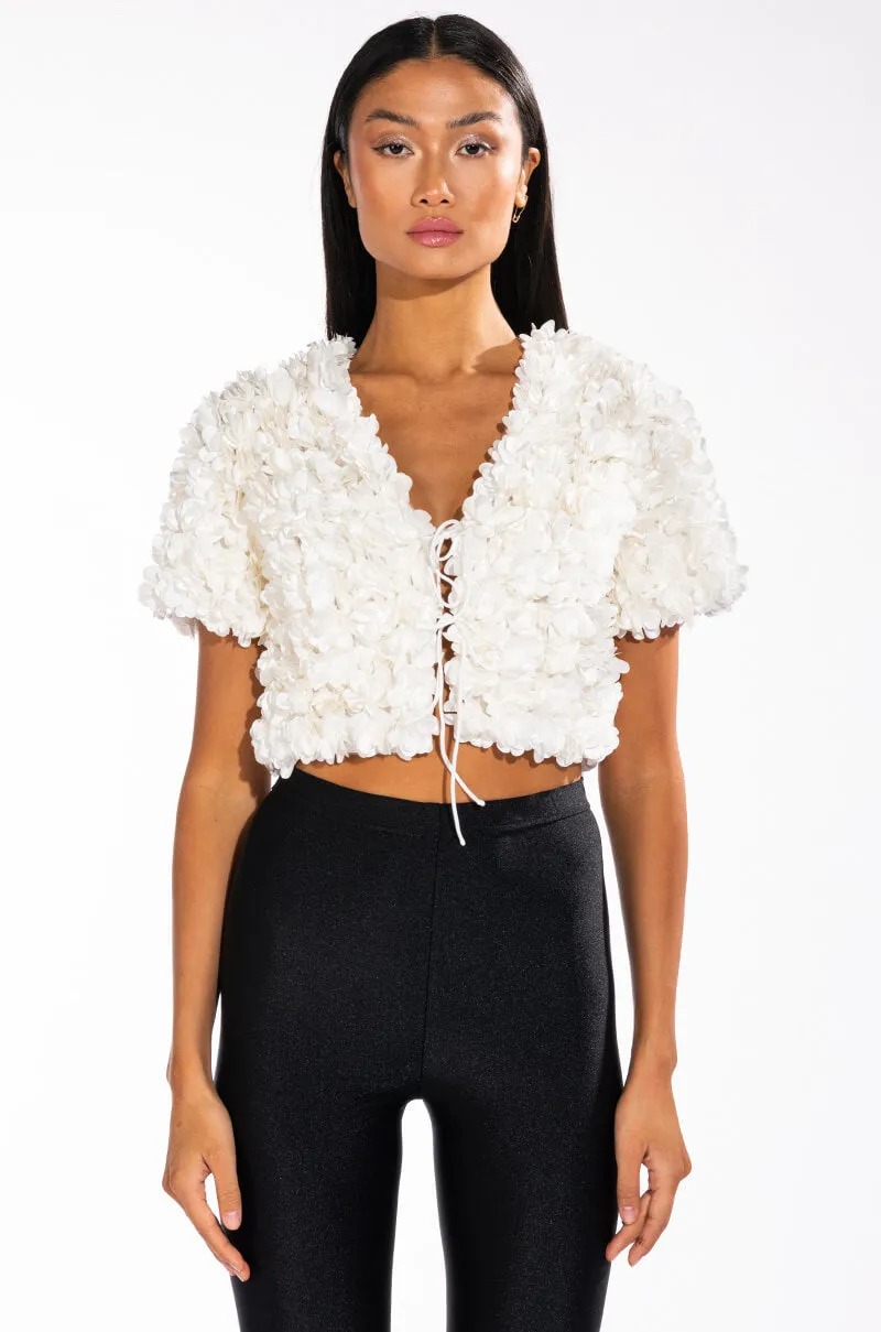 SWEET PARADISE SHORT SLEEVE TIE FRONT TOP