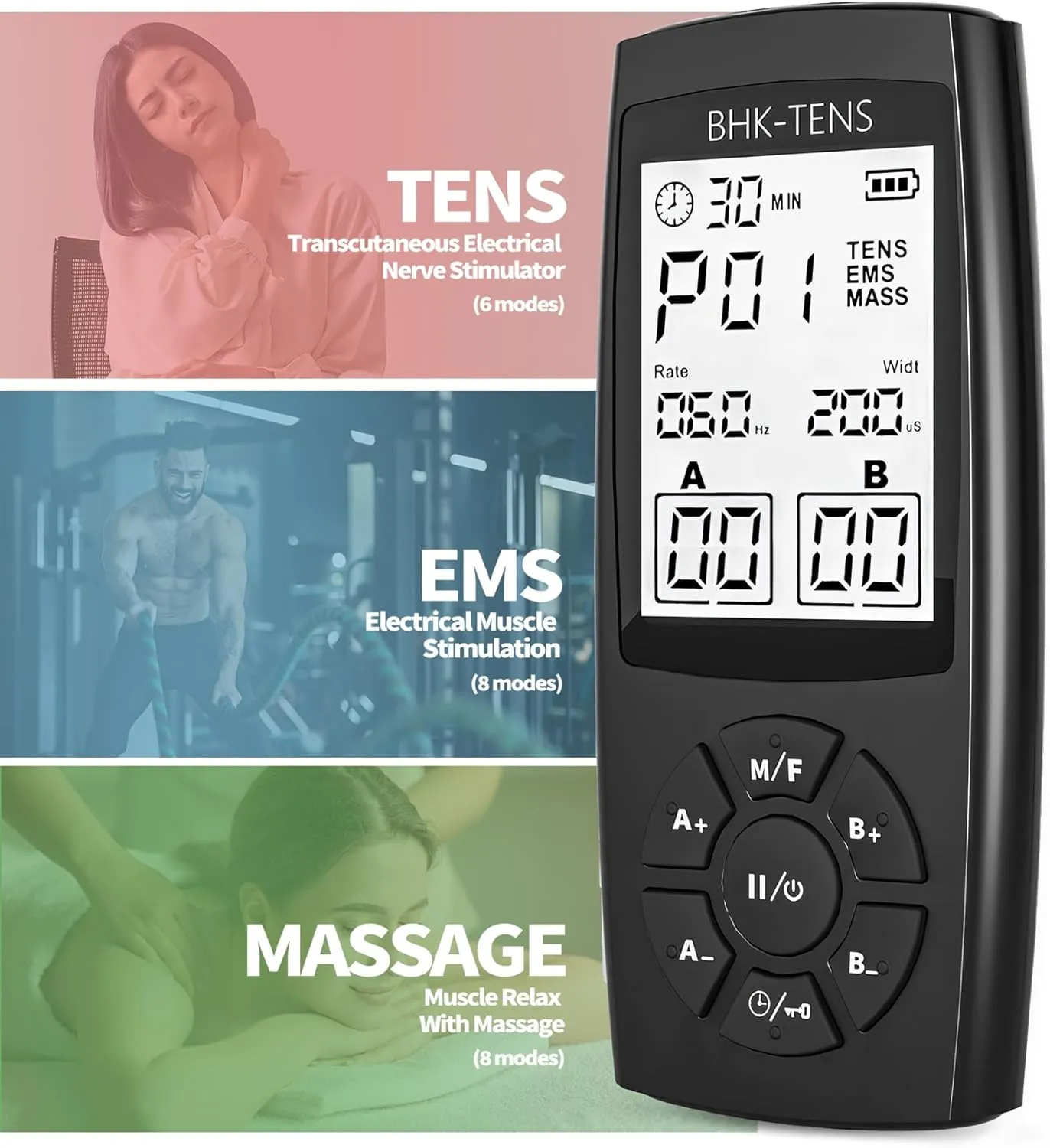 TENS Unit Muscle Stimulator for Pain Relief Therapy, 22 Modes EMS TENS Machine, Electronic Muscle Relaxer for Shoulder Pain Relief, Back Pain, Shoulder Neck Pain Relief