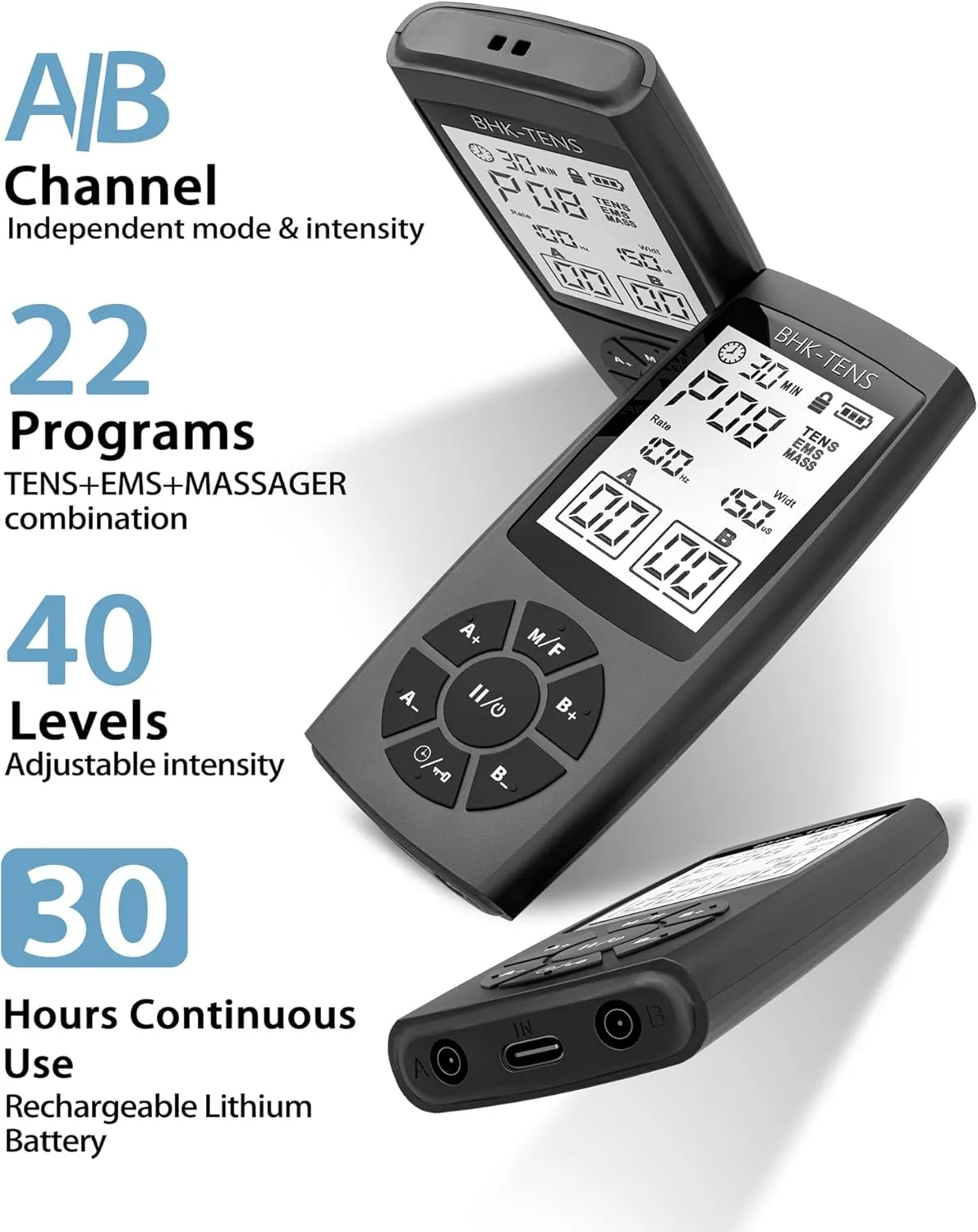 TENS Unit Muscle Stimulator for Pain Relief Therapy, 22 Modes EMS TENS Machine, Electronic Muscle Relaxer for Shoulder Pain Relief, Back Pain, Shoulder Neck Pain Relief