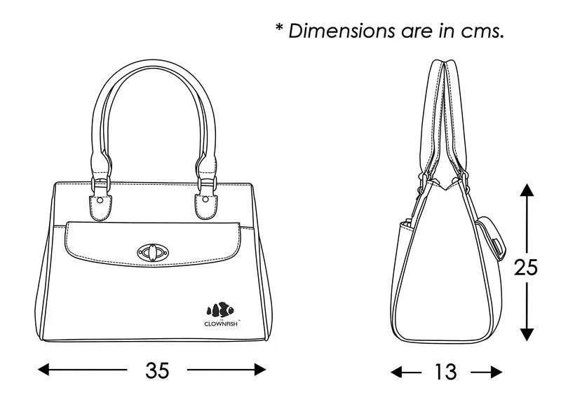 THE CLOWNFISH Doyenne: Black Messenger Bag - 3 Compartments | 35cm | Double Handle | Jet Black