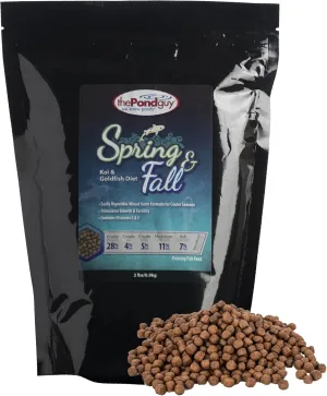 The Pond Guy Spring & Fall Wheat Germ Fish Food for Koi & Goldfish, Premium Cold Weather Floating Pellets, Healthy Formula for Winter Nutrition, 2 lbs