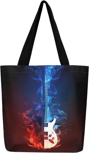 Tiger Canvas Tote Bag for Women,Romantic Rose Flower Tote Bag African Wild Animals Reusable Grocery Shoulder Bag