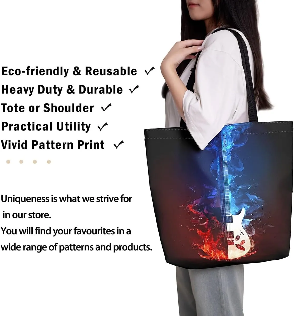 Tiger Canvas Tote Bag for Women,Romantic Rose Flower Tote Bag African Wild Animals Reusable Grocery Shoulder Bag