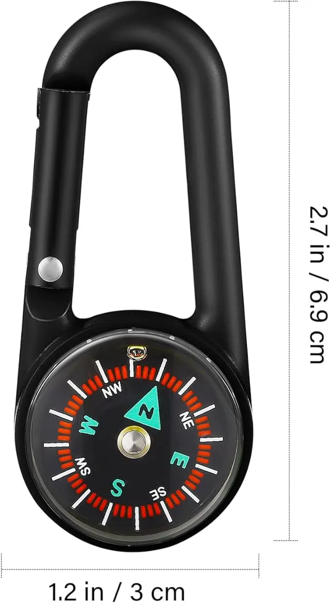 Tofficu 24 Pcs Compass Keychain for Kids, Mini Clip-on Self Locking Compass Hiking, Carabiner Compass for Kids, Outdoor, Hiking, Camping