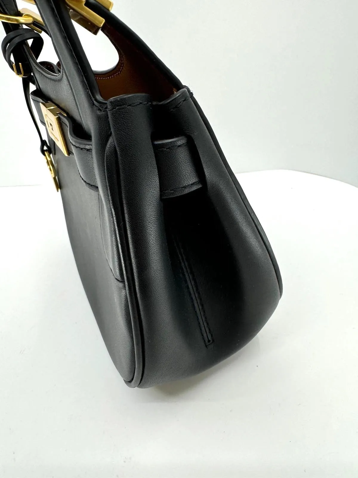 TORY BURCH CALFSKIN LEATHER LEE RADZIWILL SMALL SADDLEBAG